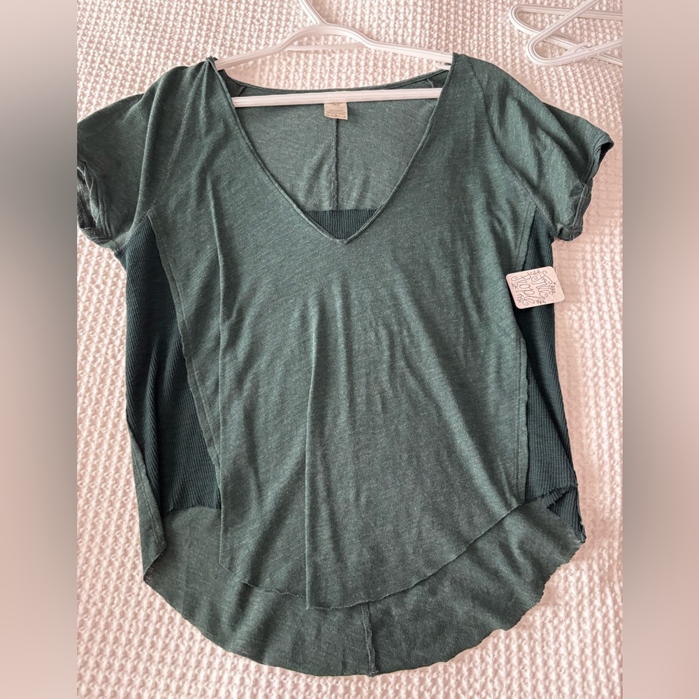 Free People Short Sleeve V-Neck Tee